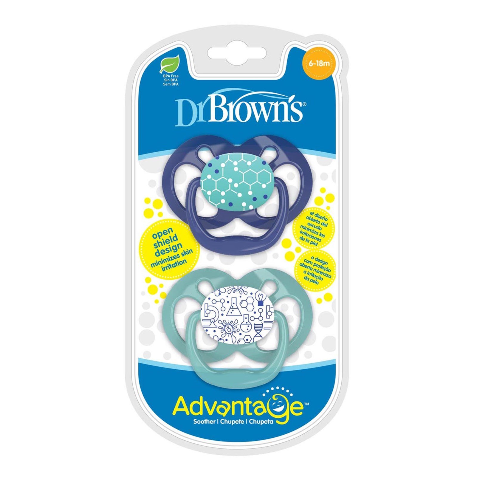 Dr Browns – Πιπίλα Σιλικόνης Advantage 6-18m Μπλε 2τμχ. Dr Browns – Πιπίλα Σιλικόνης Advantage 6-18m Μπλε 2τμχ.